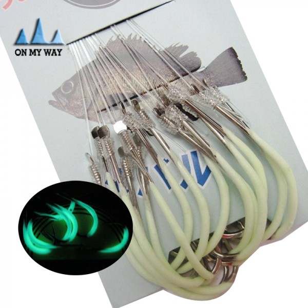 2015 new 30pcs/pack Luminous Fishing Hook 12-18# Barbed Hooks Pesca Tackle Accessories High Carbon Steel fishing Hooks 68