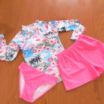 2016 Free Shipping New Sexy Women Bikinis Set High Quality Hot Top Long Sleeve Colorful Floral Print Biquini 3pcs