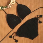 2016 Knitted Swimsuit Sexy Swimwear women summer dress Handmade Crochet Bikinis women Swimsuit Brazilian push up biquini women