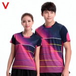 2016 New Badminton Game Shirts Valiant Sweat absorbent South Korea Badminton Sport Shirts T6000 T6100