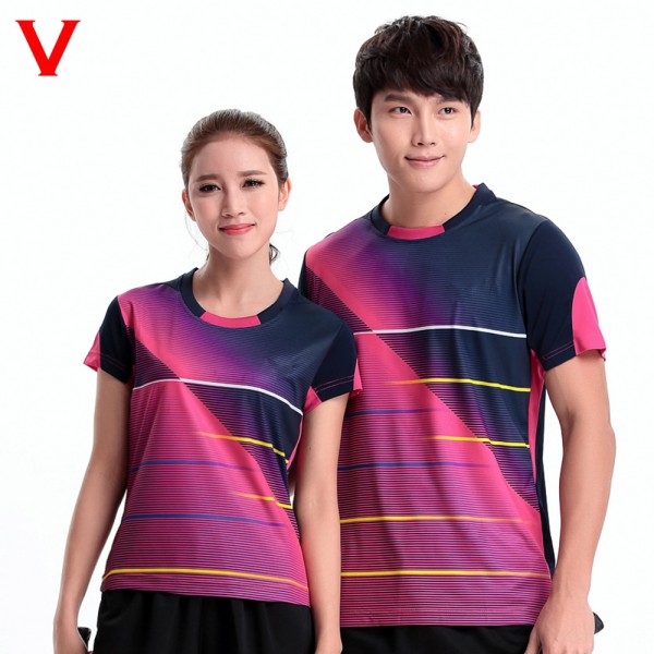 2016 New Badminton Game Shirts Valiant Sweat absorbent South Korea Badminton Sport Shirts T6000 T6100