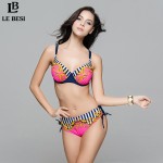 2016 New Sexy Bikinis Set Print Push Up Bikini Russian Plus Size Women's Swimwear Large Size Biquini 48-56 Swimsuit CDEFG Cup