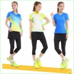 2016 New Sports  Fake Two Pieces Running Leggings Tennis Badminton Yoga Skirt Pants Quick Dry