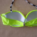 2016 New Stripes Swimwear Bikini Yellow Bandeau Swimsuit Bathing Suit Strappy Push Up Bikini Brazilian Biquini Maillot De Bain