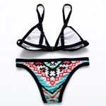 2016 Summer Brand New Sexy Women Swimwear  Printed Bikini Push Up  Halter Beachwear Swimsuit Padded AD891