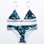 2016 Summer Brand New Sexy Women Swimwear  Printed Bikini Push Up  Halter Beachwear Swimsuit Padded AD891