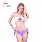 2016 Women Crystal Trikini Rhinestone Bikini Set Push Up Swimwear Halter Beach Swimsuits Bathing Suit Biquini Maillots De Bain