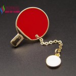 2016 new arrival gift jewelry Fashion hot mini Enamel badminton table tennis Racket brooches pins for Women broches bijoux