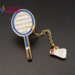 2016 new arrival gift jewelry Fashion hot mini Enamel badminton table tennis Racket brooches pins for Women broches bijoux