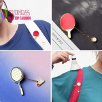 2016 new arrival gift jewelry Fashion hot mini Enamel badminton table tennis Racket brooches pins for Women broches bijoux