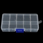 2016 white high strength 12X6X2cm plastic track box 10 box bait fishing tackle box YE-71