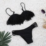 2017 Beach Retro Swimsuit Women Fringe Tassel Bikini Top Bottom Low Waist Thong Brazilian Biquini Push Up Sexy Bandage Swimwear