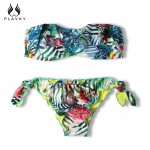 2017 Female Sexy Halter Push Up Thong Bandeau Biquini Ruffled Swimsuit String Swim Wear Beach Bathing Suit Swimwear Women Bikini