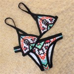 2017 Hot Design Retro Style Simple Model Brazilian Sexy Printing Swimsuit Bikinis Halter Padded Biquinis Feminino Swimwear 10