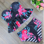 2017 New Print Bikinis Women Swimsuit High Waist Bathing Suit Plus Size Swimwear Push Up Bikini Set Vintage Retro Beach Wear XL