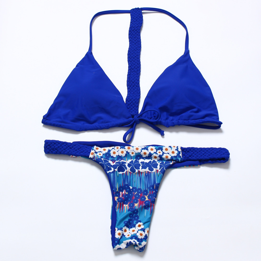 2017 New Sexy Handmade Belt Bikini Set Female Push Up Swimwear Swimsuit