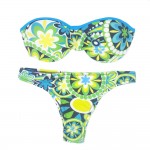 2017 New Style Printing Women Bikini Set Bandage push up Padded Swimwear Underwear Bra Adjustable Strap Sexy Swimsuit