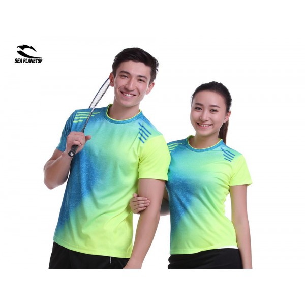 2017 SEA PLANETSP Sportswear Quick Dry breathable badminton shirt ,Women / Men badminton table tennis shirt clothes short sleeve