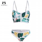 2017 Sexy Floral Biquini Thong Zipper High Neck Swim Bathing Suit Plus Size Swimwear Women Brazilian Bikini Push Up Swimsuit