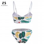 2017 Sexy Floral Biquini Thong Zipper High Neck Swim Bathing Suit Plus Size Swimwear Women Brazilian Bikini Push Up Swimsuit