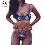 2017 Sexy Retro Ladies Tie Dye High Cut Micro Biquini Bandeau Swim Bathing Suit Swimwear Swimsuit Women Brazilian Push Up Bikini