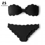 2017 Sexy Retro Women Preppy Wave Bow Bandeau Bathing Suit Thong Swimwear Micro Shell Bikini Brazilian Swimsuit Bikini Set