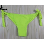 2017 Sexy Solid Thong Bikini Brazilian Cut Swimwear Women Bottom Adjustable Briefs Swimsuit Panties Underwear Thong Bathing Suit