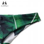 2017 Sexy Women Low Cut Push Up Bikini Brazilian Palm Leaf Printed Swimsuit Beachwear Female Strappy Swimwear Thong Micro Bikini