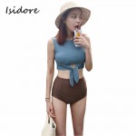 2017 Trending High Waist Bikini Swimsuit Women Swimwear Padded Sexy Crop Top Retro Bathing Suit Vintage Swim Beach Wear Bandage