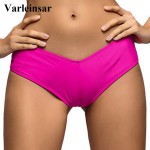 2017 V shape sexy female swimwear women swim brief brazilian bikini bottom scrunch butt thong tanga panties underwear beach V130