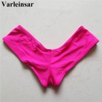 2017 V shape sexy female swimwear women swim brief brazilian bikini bottom scrunch butt thong tanga panties underwear beach V130