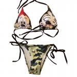 2017 Women's Mickey Cartoon Print Sling Thongs Triangle Bikinis Set Swimwear Swimsuit Summer Beachwear Bathing Suit S M L XL