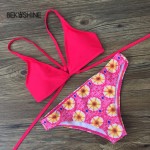 2017 bikini set sexy Beach Print Swimwear Ladies swimsuit for women swimwear bathing suit brazilian summer style Bekoshine