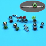 20PCS/Lot 3D Realistic Solid Dumbbell Fish Eyes Fly Tying Materials/Sunken Brass Dumbbell Beads