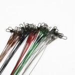 20Pcs Fly Fishing lead Line Leader Wire leading line Sleeve and Swivel Stainless Steel Rolling Swivels 15/23/30cm FL98