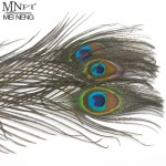 20Pcs Natural Peacock Tail Eye Hair for Fly Tying Streamer Slamon Flies Olive Peacock Feather Fly Fishing Lure Bait DIY Material