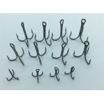 20pc/lot 2/4/6/8/10/12# Fishing Hook High Carbon Steel Treble Hooks Fishing Tackle Black Color Fishing Equipment