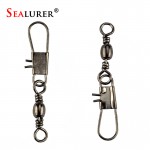 20pcs Connector Lure Seamline Character Ring Stainless Steel Fishing Supplies Small Accessories Barrel Swivel with Interlock