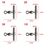 20pcs Cross Line Crane Fishing Swivel Brass Tube Cross-line Crane Swivels Connector With Solid Ring Size 1 2 3 1/0 2/0