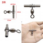 20pcs Cross Line Crane Fishing Swivel Brass Tube Cross-line Crane Swivels Connector With Solid Ring Size 1 2 3 1/0 2/0