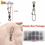 210pcs Rolling Fishing Swivel With Nice Snap Brass With Black Nickle Rolling Swivels Hard Fishing Lures Connector Set With Box