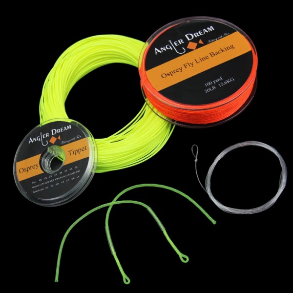 2/3/4/5/6/7/8 WT Fly Fishing Line Combo Weight Forward Floating Yellow Fly Line 20/30LB Backing Line Tippet Tapered Leader Loop 