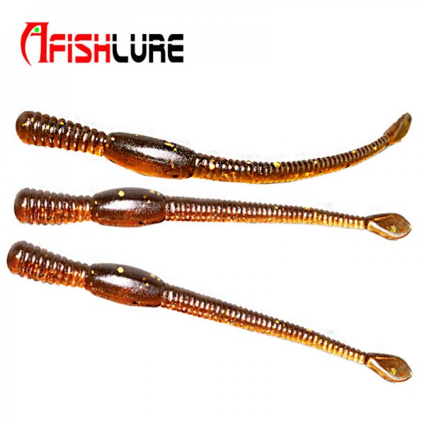 24pcs/lot 80mm 1.1g Afishlure Simulation Earthworm fishing earthworms artificial Bait Worms Lifelike fishing Lure brown