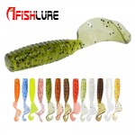 24pcs/lot Afishlure 45mm 1.2g curly tail grub artificial Panfish Crappie Bream Trout crankbait soft bait fishing lure