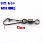 25Pcs Fishing Swivels MS+QL Interlock Rolling Swivel With Hooked Snap Fish Hook Connector Stainless Steel 