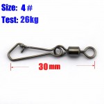 25Pcs Fishing Swivels MS+QL Interlock Rolling Swivel With Hooked Snap Fish Hook Connector Stainless Steel 