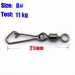 25Pcs Fishing Swivels MS+QL Interlock Rolling Swivel With Hooked Snap Fish Hook Connector Stainless Steel 