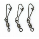 25Pcs Fishing Swivels MS+QL Interlock Rolling Swivel With Hooked Snap Fish Hook Connector Stainless Steel 