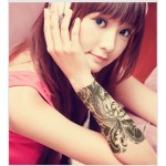 2PCS Women Tattoo  On His Arm Fake Arm Sleeve Sex Beauty Men Temporary Waterproof Tattoos For Women Black Fish Tatto Sticker Hot