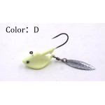 2pcs/pack  7g/10/14g/21g Fishing Jig Head Hooks With Spinner  Metal Spoon Fish Hook Soft bait hook Fishing Tackle Lead Head Lure